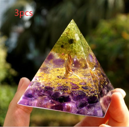 Natural Crystal, Crushed Stone, White Crystal, Mood Improving, Healing Resin, Dropping Glue, Pyramid Handicraft Ornaments