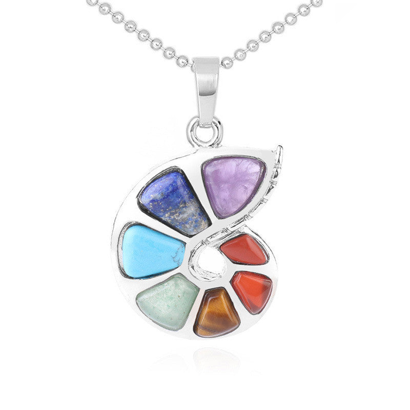 Seven Chakra Energy Natural Gem Pendant Necklace