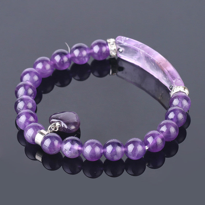 Amethyst single circle bracelet earrings