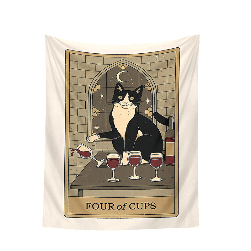 Tarot Cat Tapestry Amazon Background Cloth Decoration