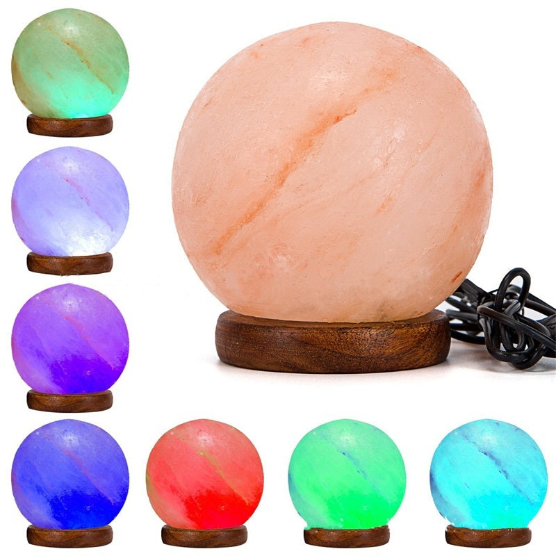 Colorful round ball USB salt lamp