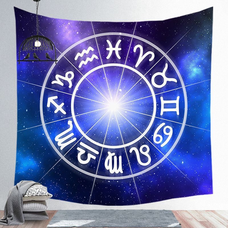 Universe Starry Sky Astrology Astrolabe Tapestry European Simple Style Home Decoration Background Wall Hanging Cloth Custom Square Tapestry