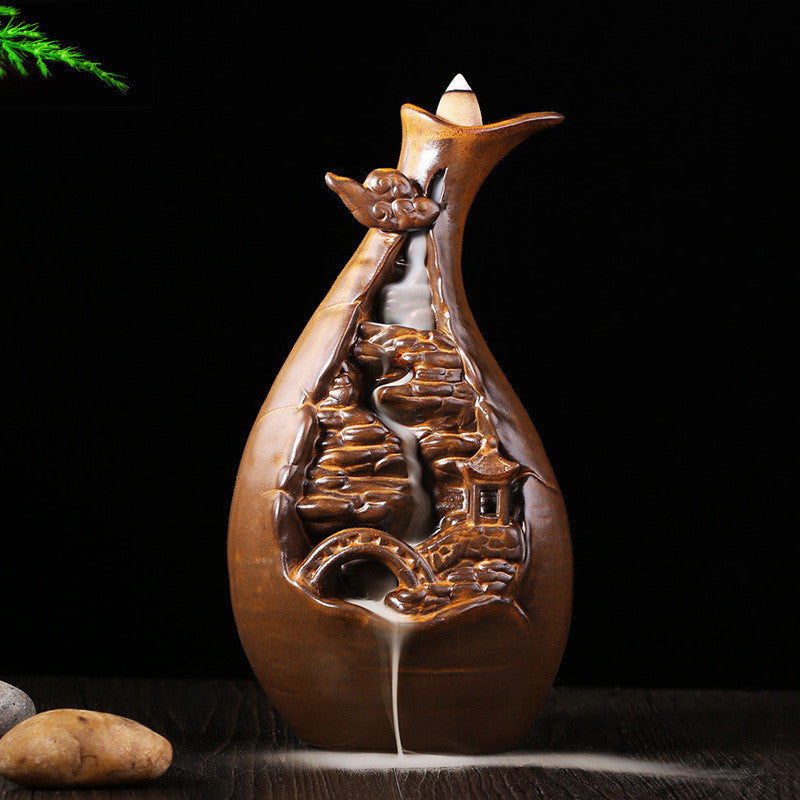 Mountain Stream Tower Incense Cone Incense Backflow Smoke Incense Burner