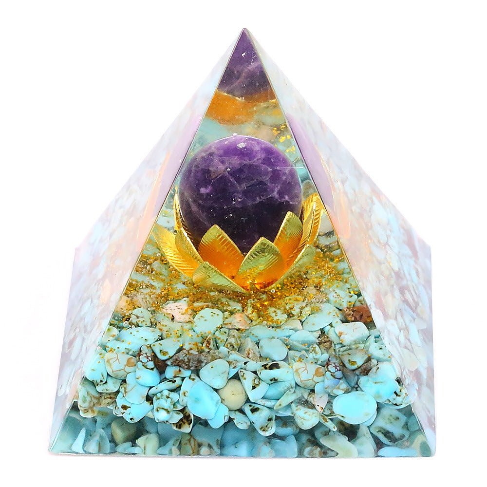 Ogan Energy Amethyst Tiger Eye Resin Cube Decoration