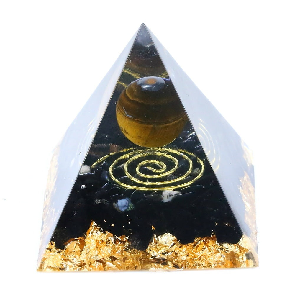 Ogan Energy Amethyst Tiger Eye Resin Cube Decoration