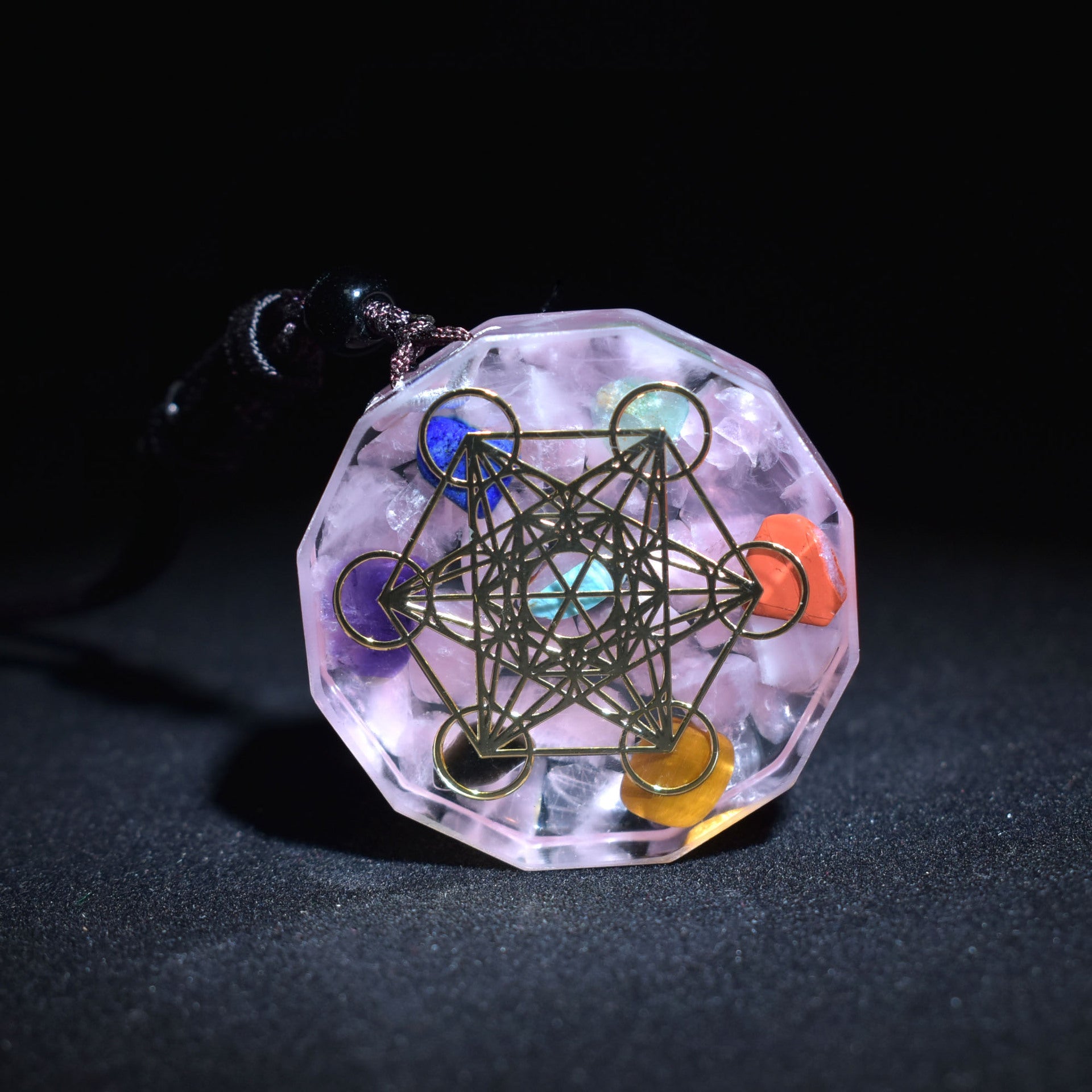 Natural Crystal Seven Chakra Pendant