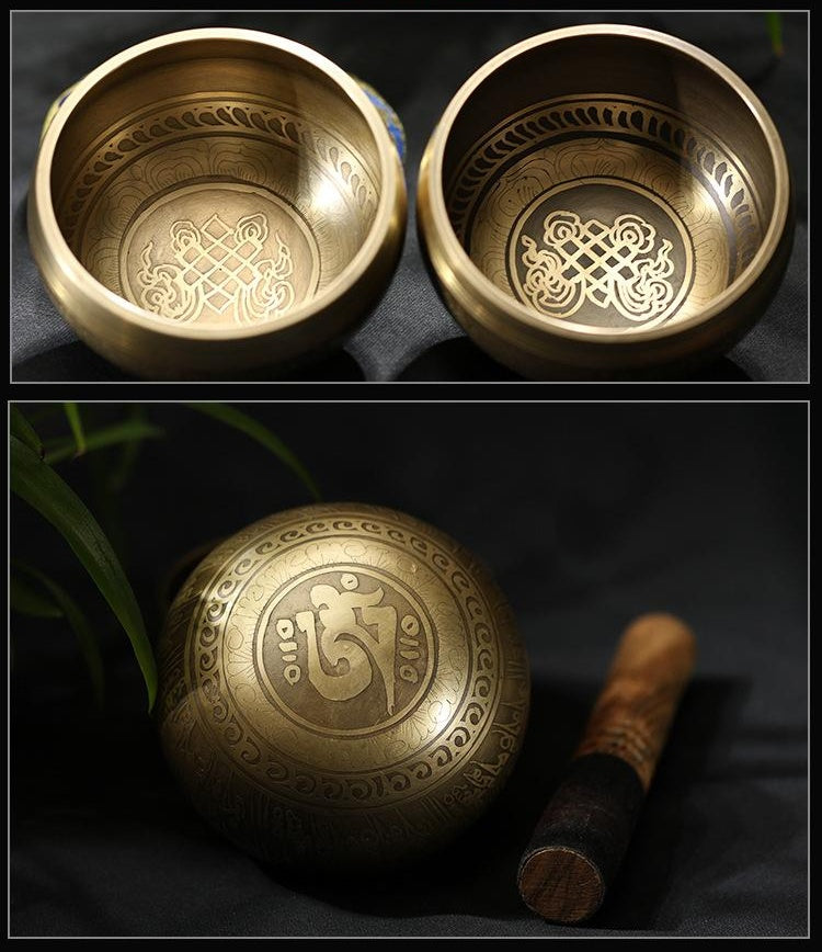 Yoga Meditation Singing Bowl Auspicious Knot Handmade Buddha Sound Bowl