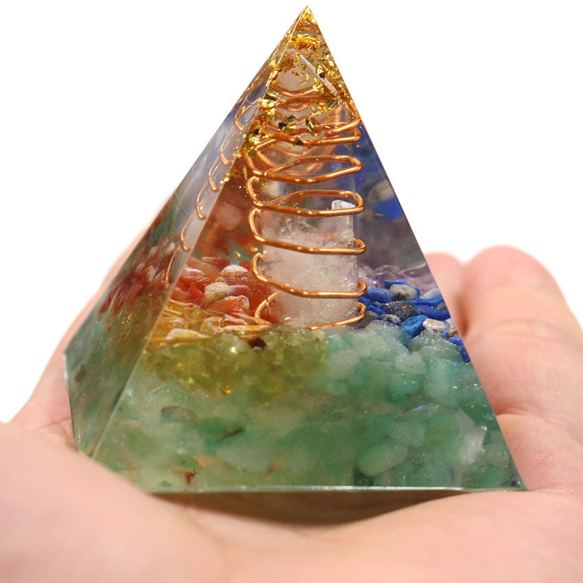 Natural Crystal Chakra Ogan Energy Pyramid