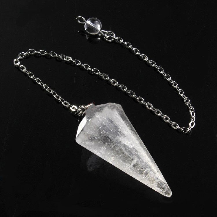 Crystal hexagonal cone divination energy pendant