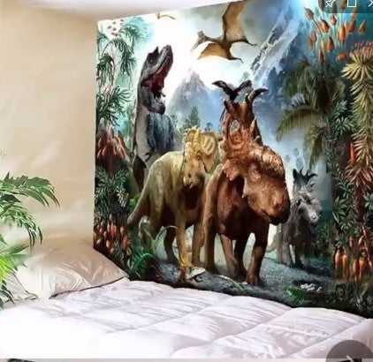 Forest Dinosaur Printed Tapestry