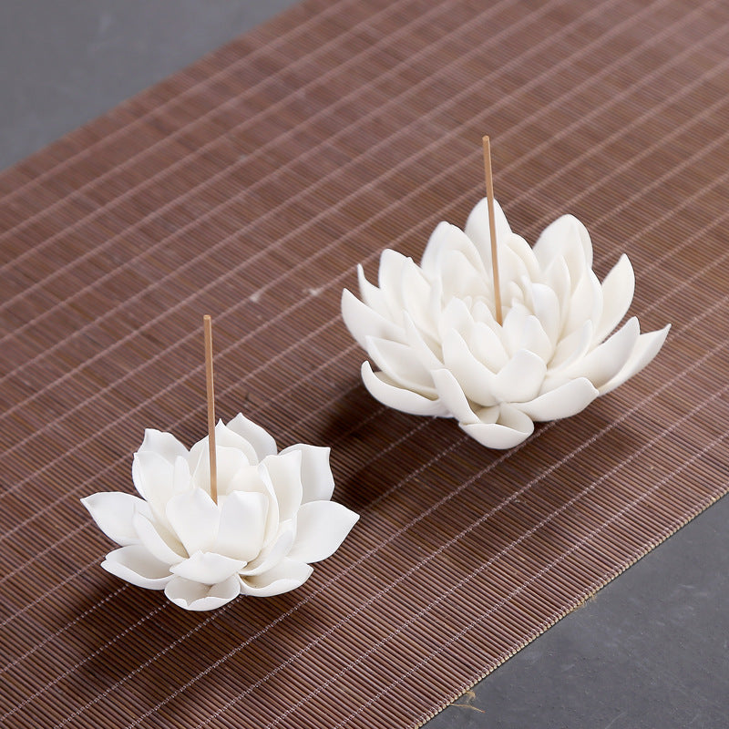 White porcelain incense burner lotus incense incense burner