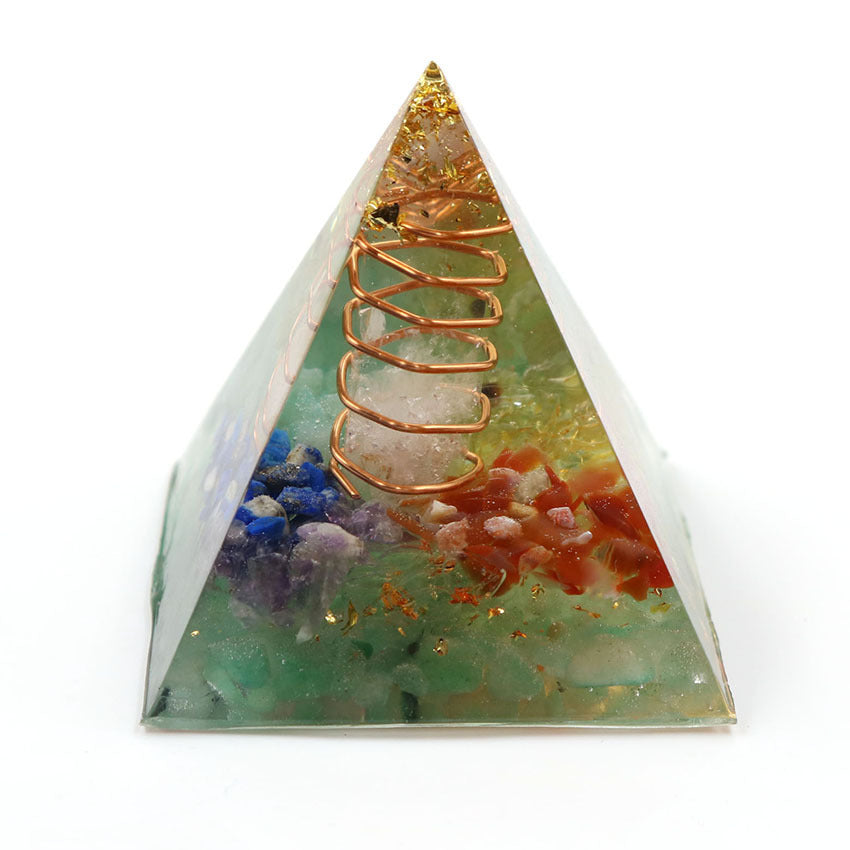 Natural Crystal Chakra Ogan Energy Pyramid