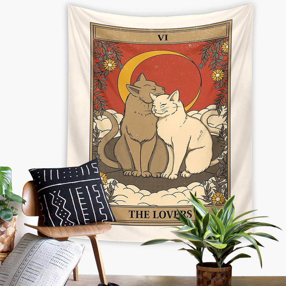 Tarot Cat Tapestry Amazon Background Cloth Decoration