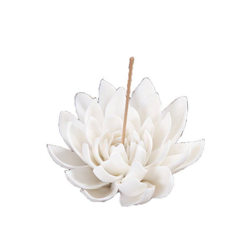 White porcelain incense burner lotus incense incense burner