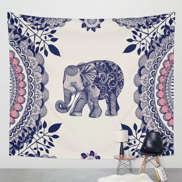 Patterned Bohemian Elephant Tapestry