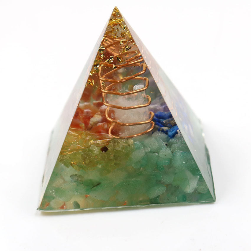 Natural Crystal Chakra Ogan Energy Pyramid