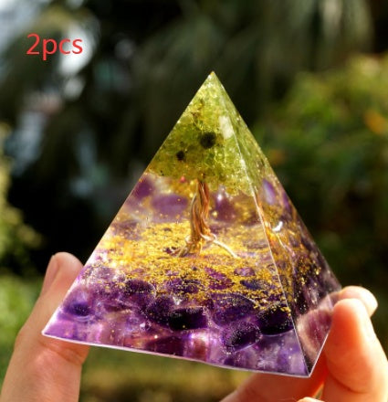 Natural Crystal, Crushed Stone, White Crystal, Mood Improving, Healing Resin, Dropping Glue, Pyramid Handicraft Ornaments