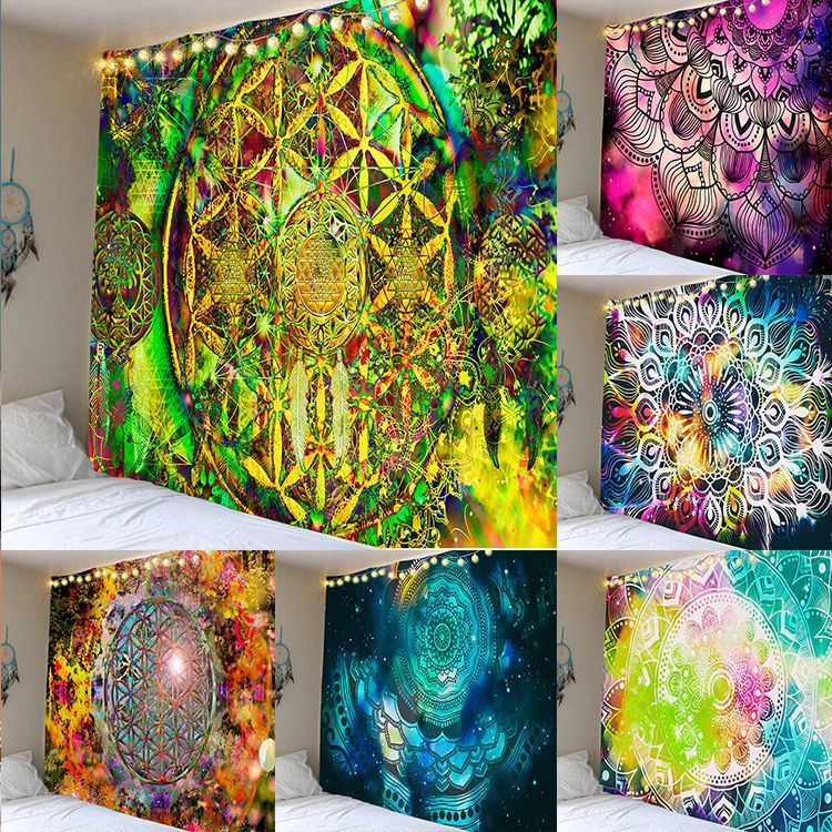 Mandala Series Printed Home Tapestry Wall Hanging Beach Towel Sitting Blanket