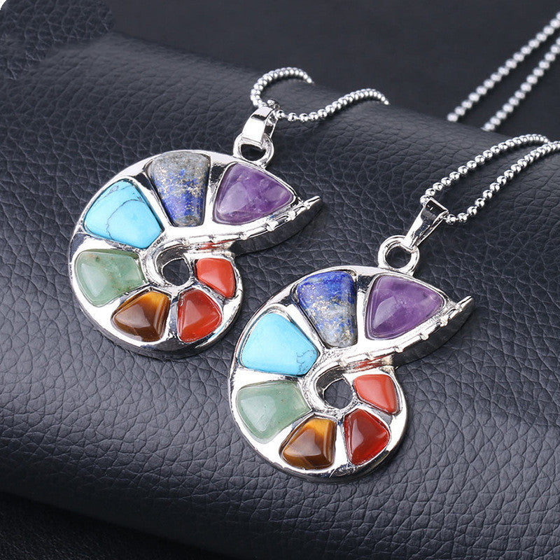 Seven Chakra Energy Natural Gem Pendant Necklace