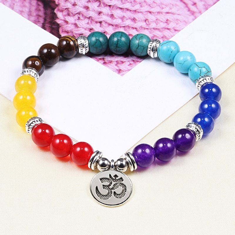 Creative Seven Color Energy Stone Yoga Bracelet