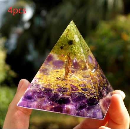 Natural Crystal, Crushed Stone, White Crystal, Mood Improving, Healing Resin, Dropping Glue, Pyramid Handicraft Ornaments