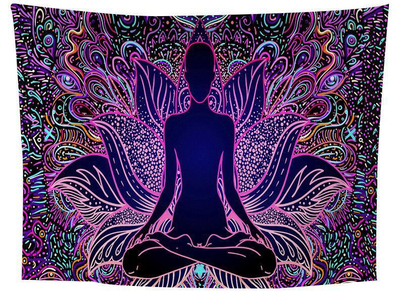 Meditation Line Art Tapestry