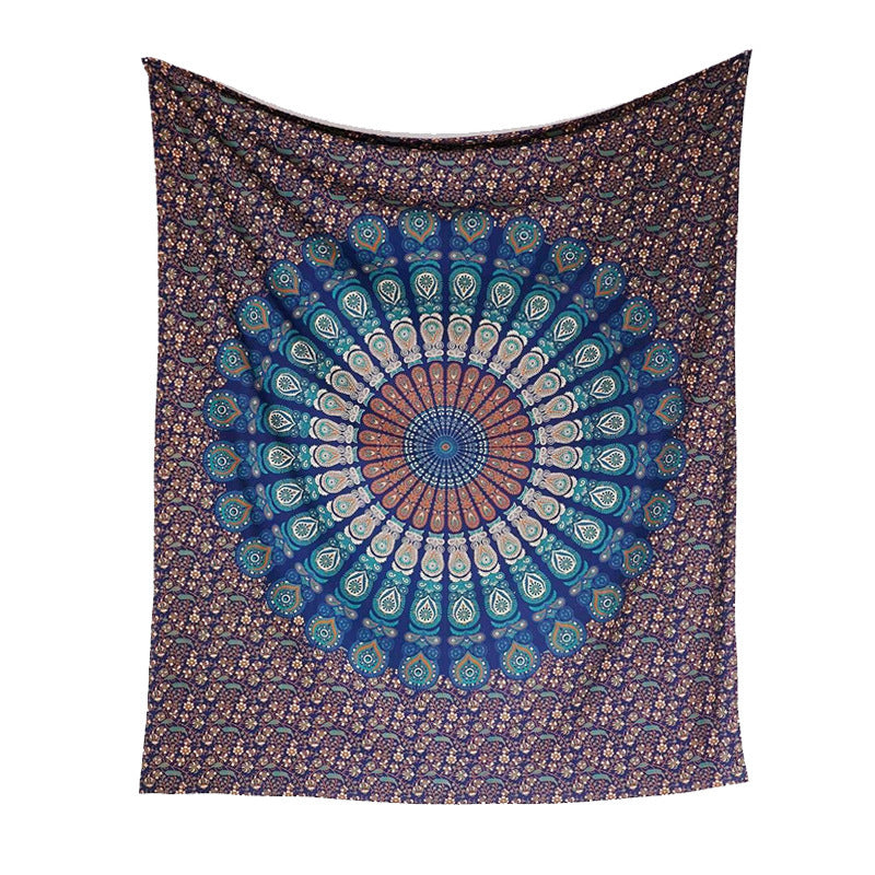 Indian Mandala Peacock Tapestry