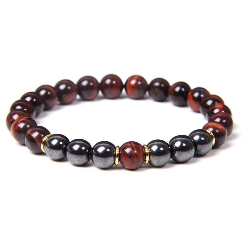 Black Gallstone Bracelet Tiger Eye Energy Fitness Men's Gift Jewelry