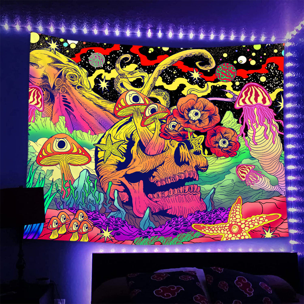 Fluorescent Star Print Dormitory Remodeling Wall Cloth Backdrop Tapestry