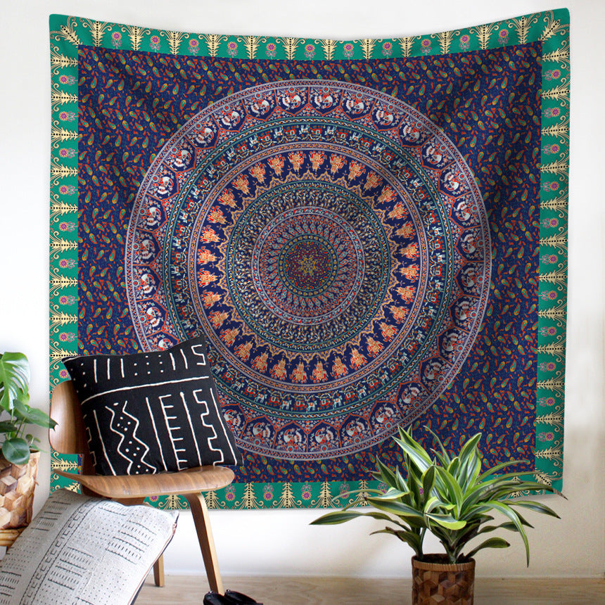 Mandala Elephant Printed Home Tapestry