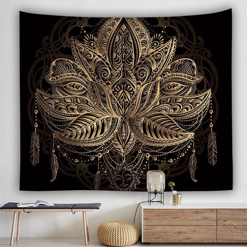 Golden Dreamcatcher Tapestry Background Cloth Hanging Cloth