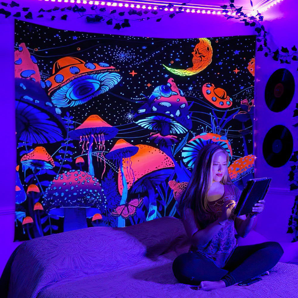 Fluorescent Star Print Dormitory Remodeling Wall Cloth Backdrop Tapestry