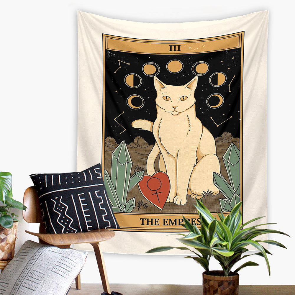 Tarot Cat Tapestry Amazon Background Cloth Decoration