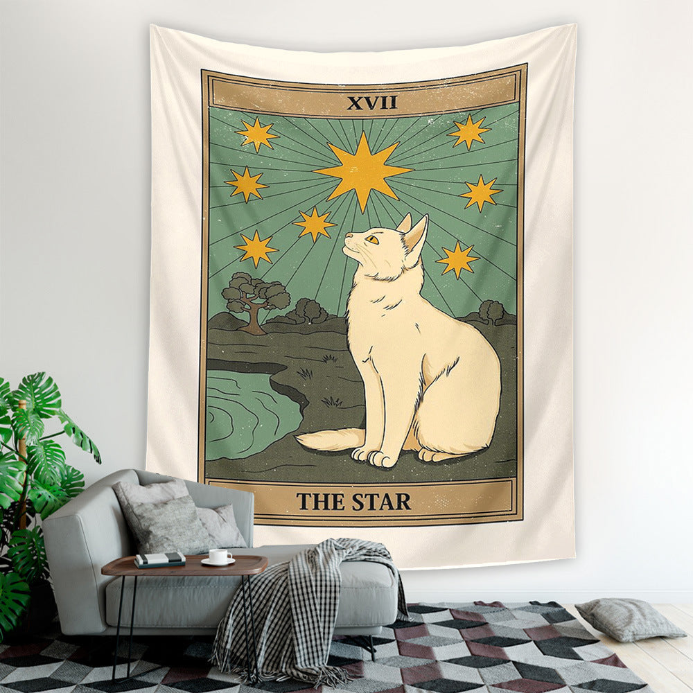 Tarot Cat Tapestry Amazon Background Cloth Decoration