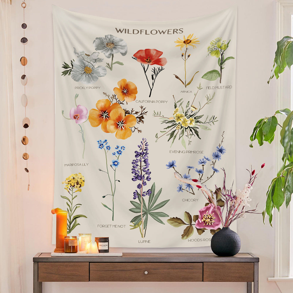 Home Bohemian Tapestry Room Decoration Floral Hanging Cloth