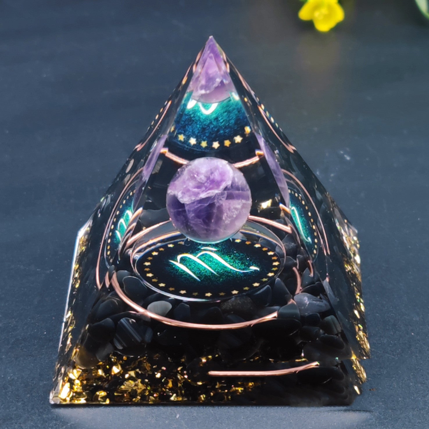 Natural Crystal Pyramid Of Energy Decoration