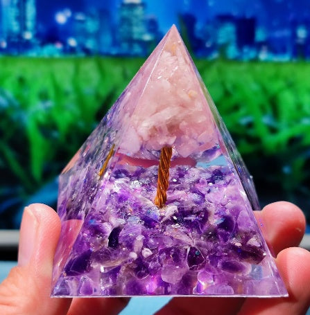 Crystal Pyramid Decoration Natural Crystal Crushed Stone Energy Tower