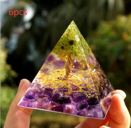 Natural Crystal, Crushed Stone, White Crystal, Mood Improving, Healing Resin, Dropping Glue, Pyramid Handicraft Ornaments